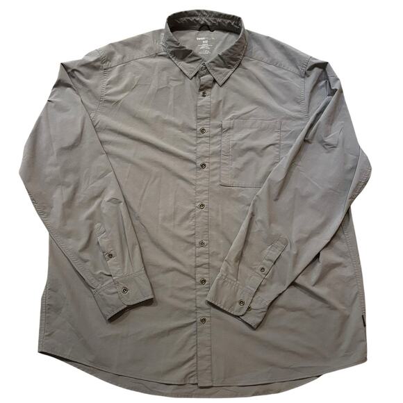 Swiss Tech Shirt Quick Dry Traveler Button Down Long Sleeve Gray Lightweight 3XL - Picture 1 of 8